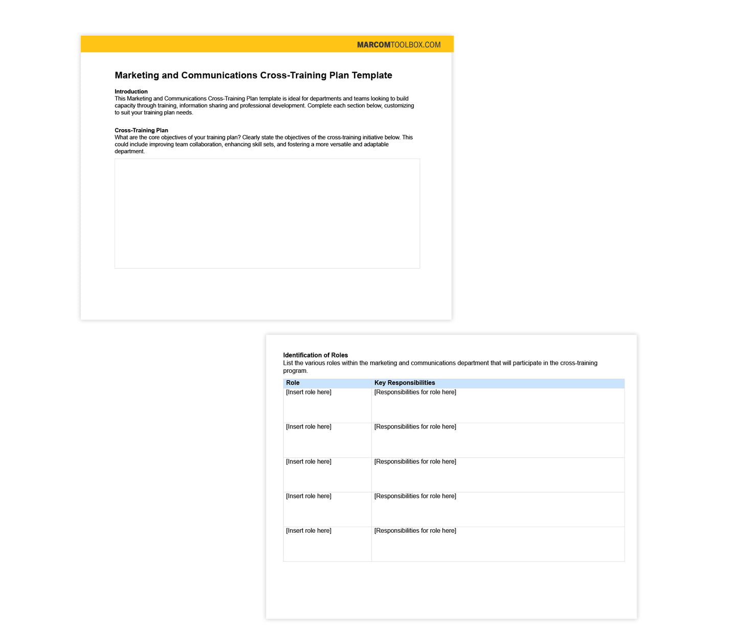 Marketing and Communications Cross-Training Plan Template