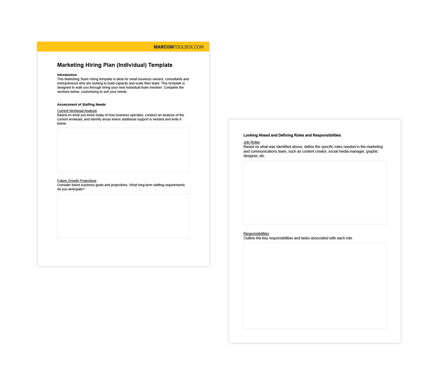 Marketing Hiring Plan (Individual) Template