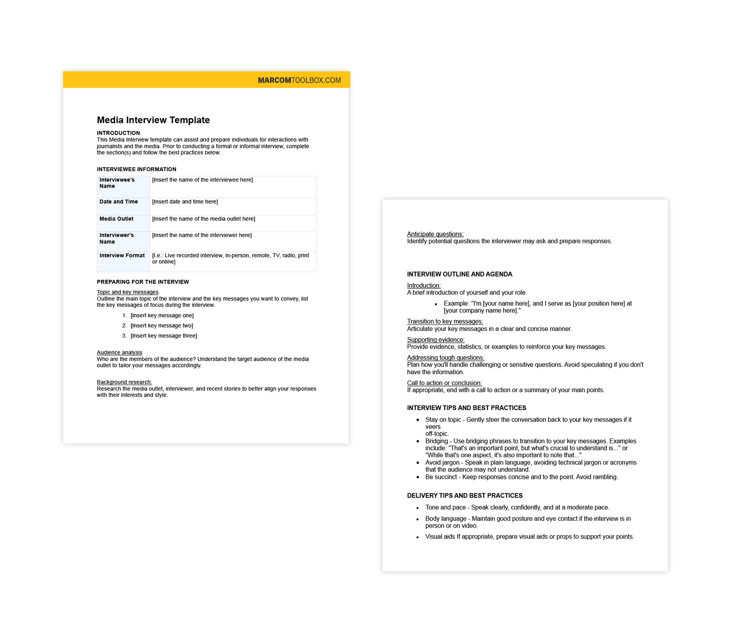 Media Interview Template