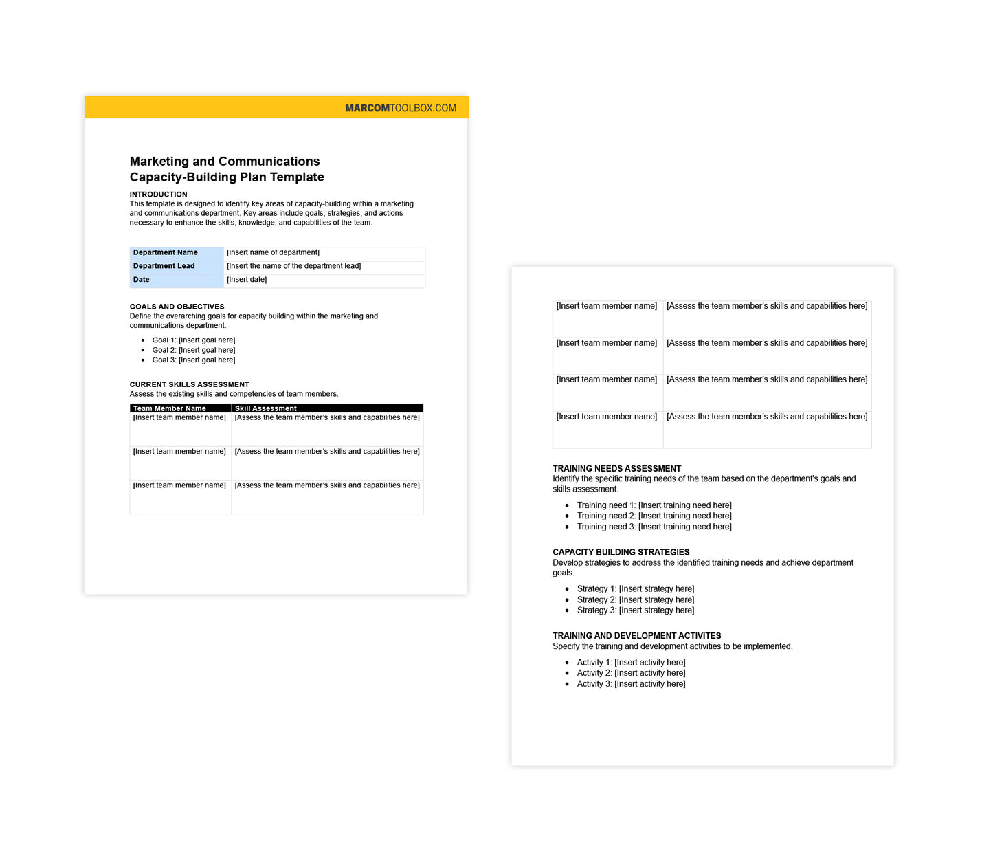 Capacity Building Plan Template